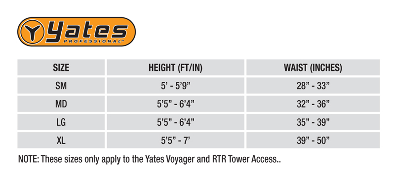 Voyager Harness Size Chart