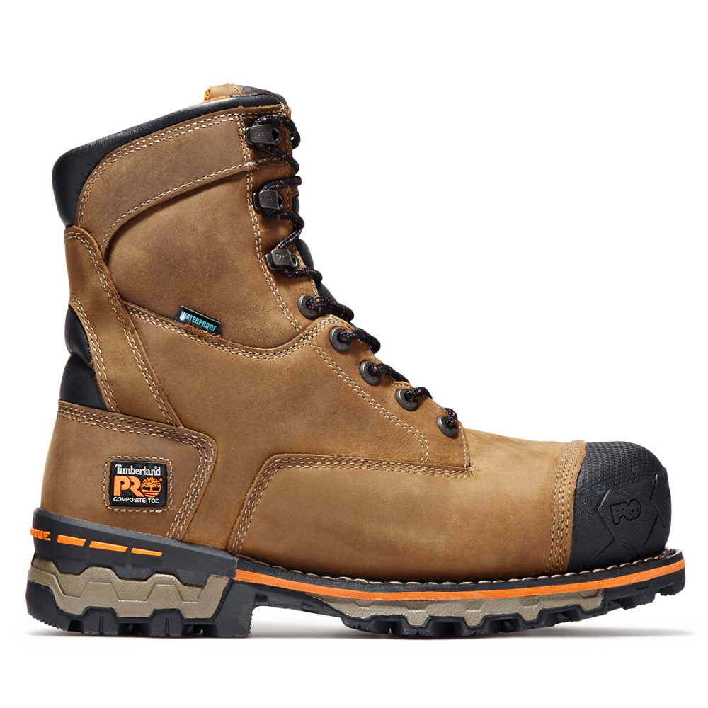 Timberland Men's Boondock 8 Inch Composite Toe Waterproof Work Boots from Columbia Safety