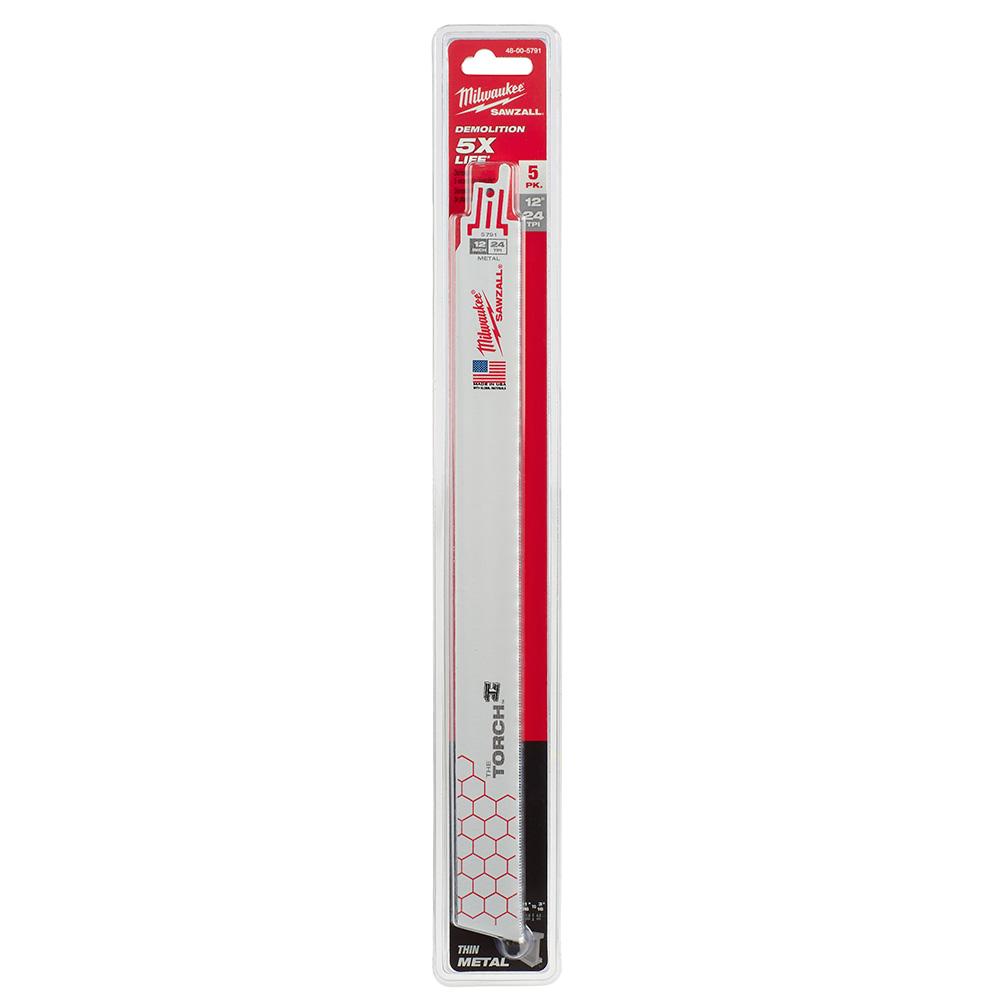 Milwaukee 24 TPI Metal Demolition Torch SAWZALL Blade (5 Pack)