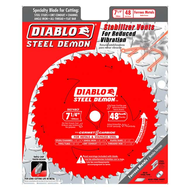 Diablo Steel Demon Cermet II 71/4 Inch x 48 Tooth Saw Blade