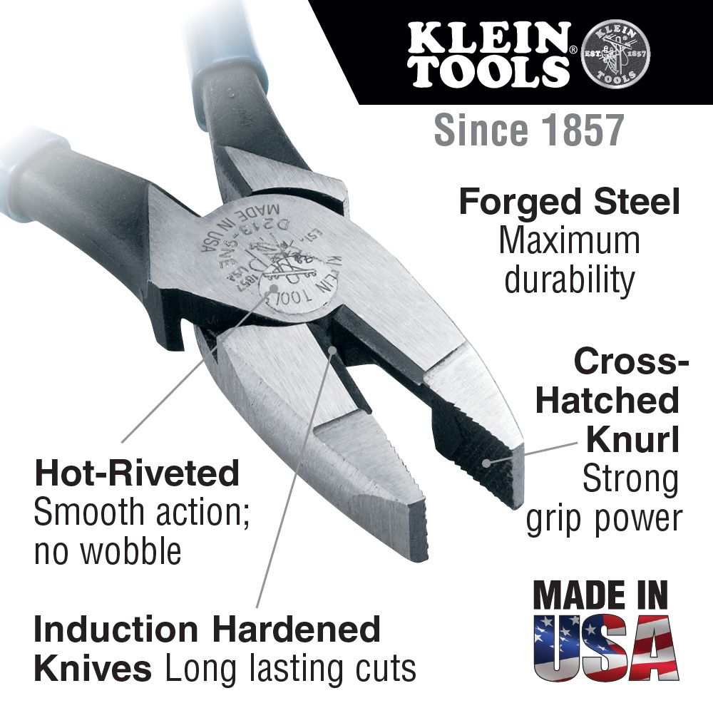 Klein Tools D2139NE 9 Inch HighLeverage SideCutting Pliers