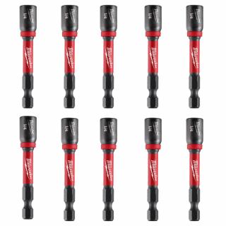 Milwaukee SHOCKWAVE 1/4 Inch x 2-9/16 Inch Magnetic Nut Driver (10 Pack) - 1 Pack - 1/2