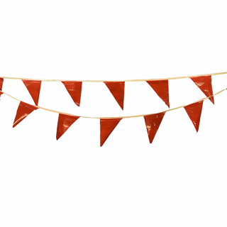 03-401 Cortina Pennants, Vinyl, Red/White, 100 ft