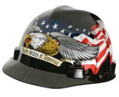 MSA V-Gard Cap Style Hard Hat with Fas-Trac Ratchet - American Eagle