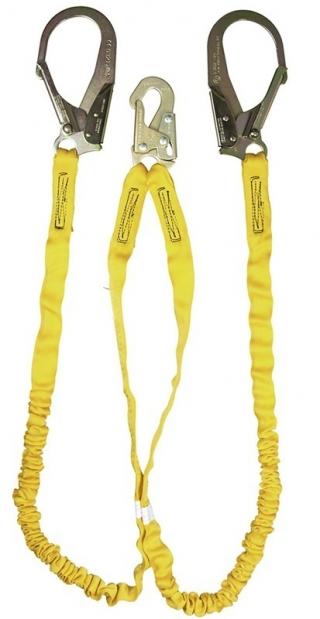 Guardian 6 Foot Twin Leg Shock Absorbing Lanyard with Rebar Hooks