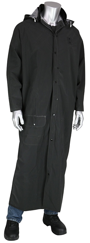 PIP Falcon Base35FR Premium 60-Inch Duster Raincoat with Limited Flammability - Black