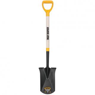 Ames True Temper Border Spade with Comfort Step and D Grip on Wood Handle