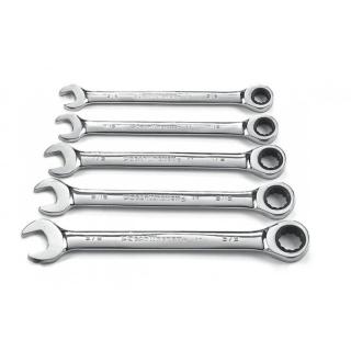 GearWrench 5 Piece 12 Point Ratcheting Combination SAE Wrench Set