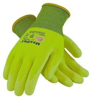 MaxiFlex Ultimate Hi-Vis Yellow Nitrile Coated Nylon Gloves (12 Pairs)