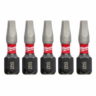 Milwaukee SHOCKWAVE Insert Bit Square Recess #2 (5 Pack)