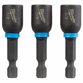 Milwaukee SHOCKWAVE 3/8 Inch x 1-7/8 Inch Magnetic Nut Driver (3 Pack)