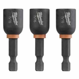 Milwaukee SHOCKWAVE 7/16 Inch x 1-7/8 Inch Magnetic Nut Driver (3 Pack)