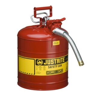Justrite Type 2 Flammables AccuFlow Steel Safety Can - 5 Gallon Red