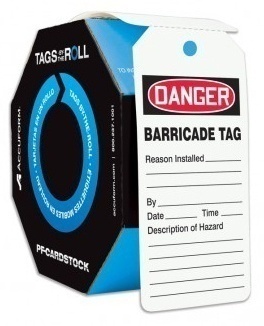 Accuform OSHA Danger Safety Barricade Tag Roll (250 Count)