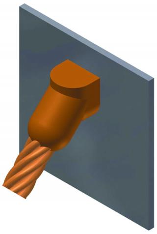 Cadweld Angular Cable Drop to Vertical Steel Surface