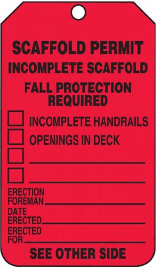 Accuform Signs Scaffold Status Tag
