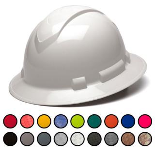 Pyramex Ridgeline Full Brim Hard Hat with 4 Point Ratchet Suspension