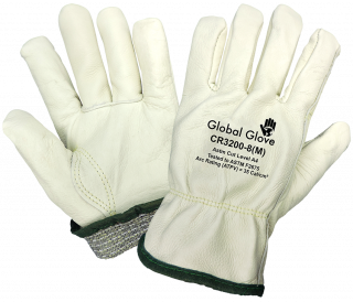 Heat Resistant A4 Cut Level Leather Drivers Style Gloves (12 Pairs)