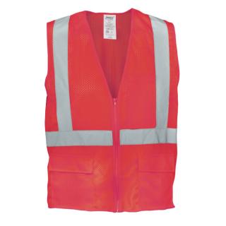 Ironwear 1284 RZ RD Red Mesh Multi Pocket Reflective Vest with