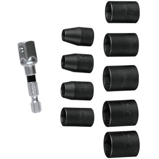 Makita 10 Piece 3/8 Inch Drive SAE Impact Socket Set with Standard Socket Adapter