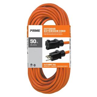 Prime Wire & Cable 50 Foot 14/3 SJTW Outdoor Extension Cord