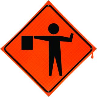 Bone Safety Hi-Intensity Reflective Sign Flagger Symbol 