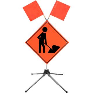 Dicke 48 Inch Folding Traffic Sign With Worker Symbol