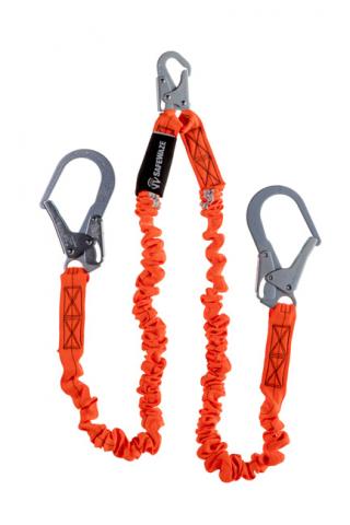 Safewaze V-Line 6 Foot Low-Profile Twin Leg Lanyard with Pelican Hooks