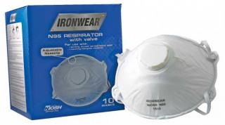 Ironwear Disposable N95 Niosh Respirator with Exhalation Valve Face Mask- [Case]