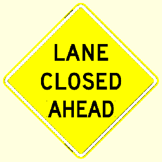 Bone Safety 'Lane Closed Ahead' Sign