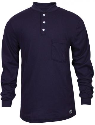 National Safety Apparel FR Classic Cotton Navy Henley Shirt