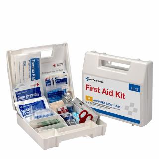 First Aid Only ANSI A 25 Person Plastic ANSI 2021 Compliant First Aid Kit With Dividers