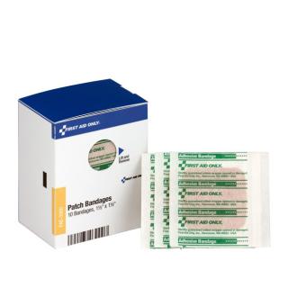 First Aid Only SmartCompliance Refill 1-1/2 Inch X 1-1/2 Inch Patch Plastic Bandages, 10 Per Box