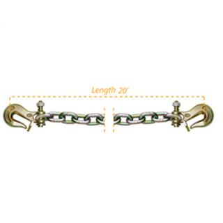 B/A Products 3/8 Inch Chain with Twist Lock Grab Hooks