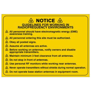 Accuform Notice Sign for Radio Frequency Environments