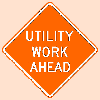 Bone Safety 'Utility Work Ahead' Sign