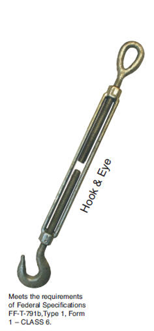 Weisner Hook and Eye Turnbuckle, 1/2 Inch x 12 Inches