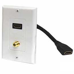 Steren HDMI Wall Plate With F Jack