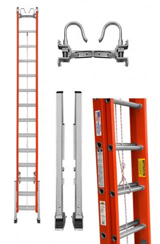 Sunset Ladder Company EasyLift Ladder 28' Extension w/ Hooks & Levels (300lb)