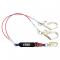 FallTech 6 Foot Leading Edge Cable Energy Absorbing Lanyard with Double-leg Swivel Connectors and SRL D-ring