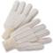 WestChester Cotton Corded Double Palm White Knit Wrist Gloves (L)