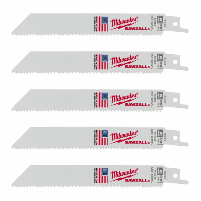 Milwaukee 8/12 TPI MultiMaterial SAWZALL Blade (5 Pack)