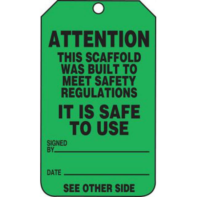 Accuform Scaffold Status Safety Tag Attention This Scaffold Was Built 