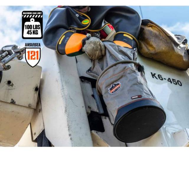 Ergodyne 100 lb Arsenal Nylon Hoist Bucket Tool Bag with Swiveling Carabiner