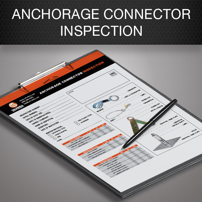 Anchorage connector inspection form by Columbia Safety and Supply