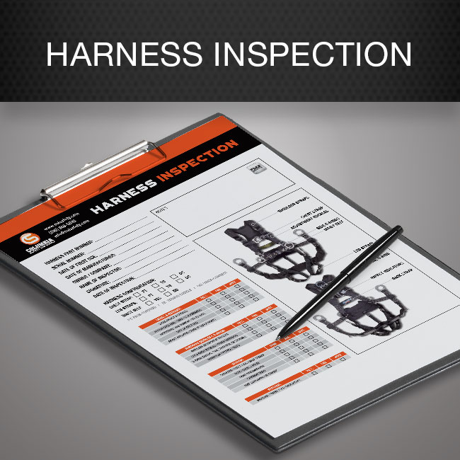 Harness inspection form by Columbia Safety and Supply