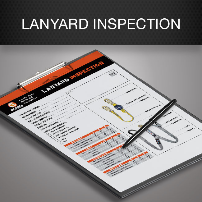 Lanyard inspection form by Columbia Safety and Supply