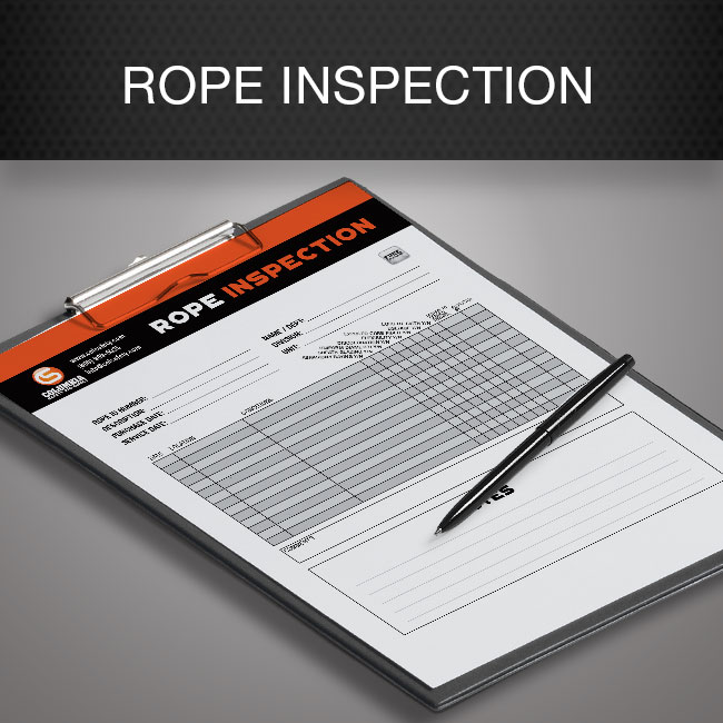 Rope inspection form by Columbia Safety and Supply