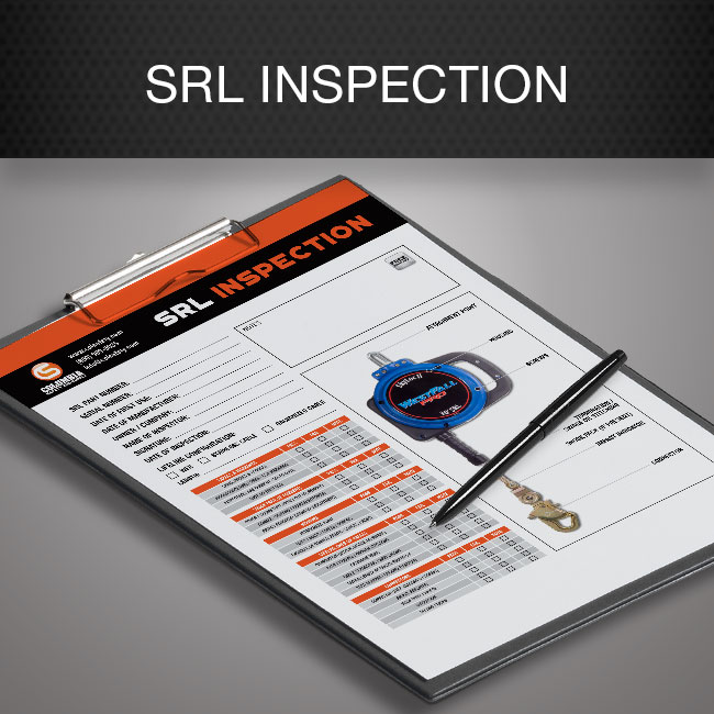 Self retracting lifeline inspection form by Columbia Safety and Supply