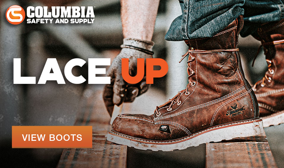 Work boots at Columbia Safety and Supply